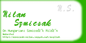 milan szmicsak business card